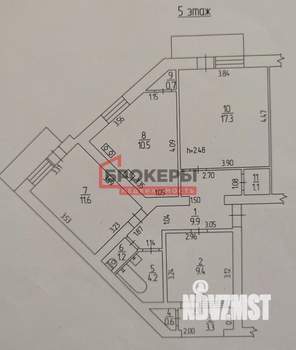 3-к квартира, вторичка, 70м2, 5/5 этаж