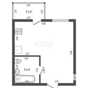 Студия квартира, вторичка, 25м2, 1/8 этаж