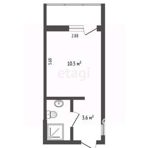 2-к квартира, вторичка, 33м2, 3/3 этаж