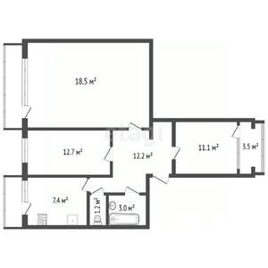 3-к квартира, вторичка, 71м2, 3/5 этаж