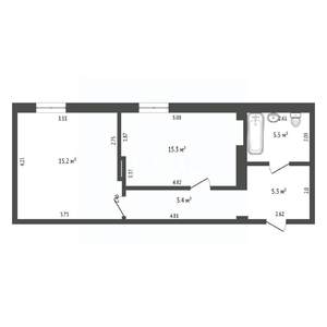 1-к квартира, вторичка, 47м2, 2/4 этаж