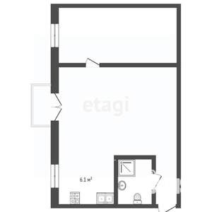 2-к квартира, вторичка, 51м2, 3/3 этаж
