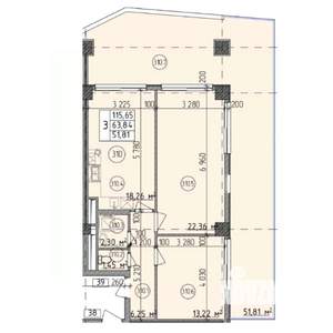 3-к квартира, строящийся дом, 116м2, 3/9 этаж