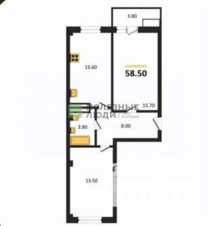 2-к квартира, вторичка, 59м2, 3/9 этаж