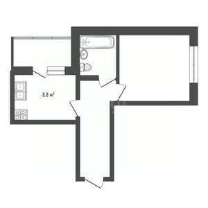 1-к квартира, вторичка, 39м2, 4/6 этаж