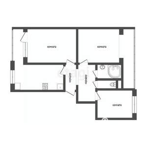 3-к квартира, вторичка, 74м2, 9/9 этаж