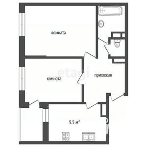 2-к квартира, вторичка, 57м2, 9/11 этаж