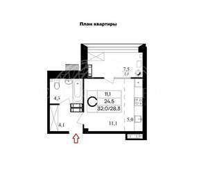 Студия квартира, вторичка, 32м2, 2/8 этаж