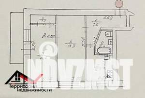 2-к квартира, вторичка, 46м2, 1/5 этаж