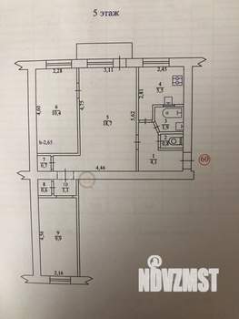 3-к квартира, вторичка, 55м2, 5/5 этаж