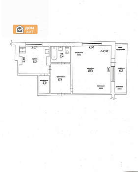1-к квартира, вторичка, 46м2, 3/9 этаж