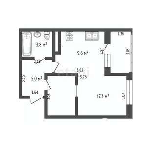 1-к квартира, вторичка, 36м2, 4/10 этаж