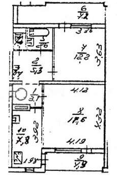 2-к квартира, вторичка, 50м2, 6/9 этаж