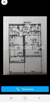 1-к квартира, вторичка, 43м2, 4/8 этаж