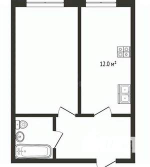 1-к квартира, вторичка, 41м2, 2/10 этаж
