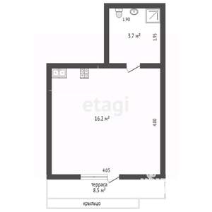 Студия квартира, вторичка, 28м2, 1/2 этаж