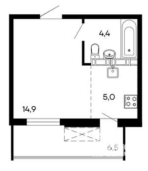 Студия квартира, строящийся дом, 31м2, 9/9 этаж