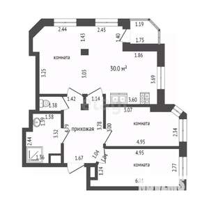 3-к квартира, вторичка, 86м2, 7/9 этаж