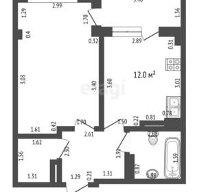 1-к квартира, вторичка, 40м2, 4/8 этаж