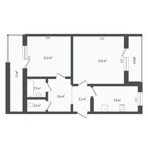 2-к квартира, вторичка, 51м2, 4/9 этаж