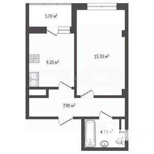 1-к квартира, вторичка, 35м2, 6/9 этаж