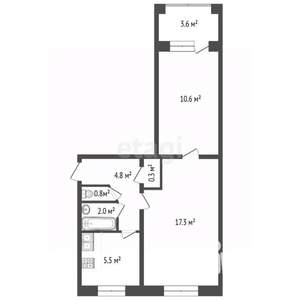 2-к квартира, вторичка, 43м2, 2/5 этаж