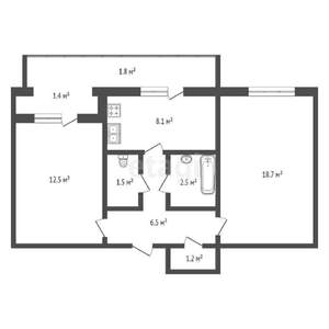 2-к квартира, вторичка, 51м2, 5/5 этаж