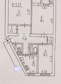 3-к квартира, вторичка, 75м2, 2/5 этаж
