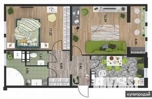 2-к квартира, вторичка, 60м2, 4/10 этаж