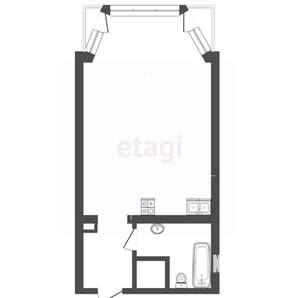 Студия квартира, вторичка, 43м2, 8/9 этаж