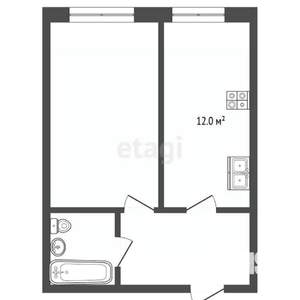 1-к квартира, вторичка, 41м2, 2/10 этаж