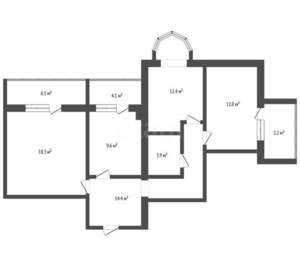 3-к квартира, вторичка, 73м2, 1/9 этаж