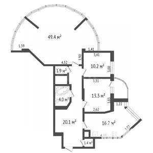 3-к квартира, вторичка, 120м2, 6/10 этаж