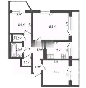 3-к квартира, вторичка, 54м2, 1/5 этаж