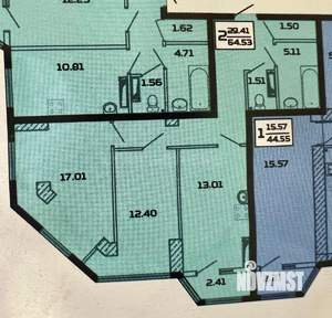 2-к квартира, вторичка, 65м2, 13/16 этаж