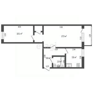 2-к квартира, вторичка, 45м2, 5/5 этаж