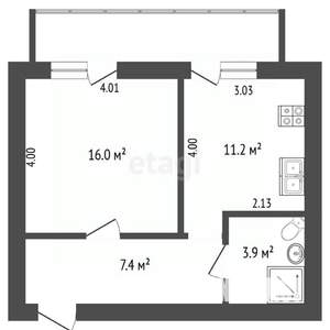 1-к квартира, вторичка, 46м2, 5/5 этаж