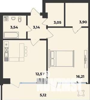 1-к квартира, вторичка, 47м2, 2/10 этаж