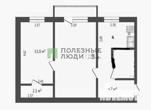 2-к квартира, вторичка, 45м2, 2/5 этаж