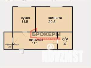 1-к квартира, вторичка, 50м2, 1/4 этаж