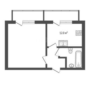 1-к квартира, вторичка, 41м2, 3/5 этаж