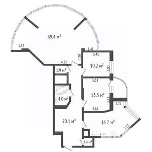 3-к квартира, вторичка, 120м2, 6/10 этаж