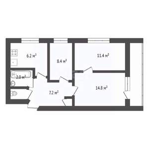 3-к квартира, вторичка, 52м2, 4/5 этаж