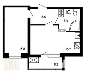 1-к квартира, вторичка, 47м2, 4/8 этаж