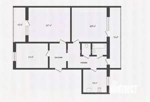 3-к квартира, вторичка, 73м2, 1/9 этаж