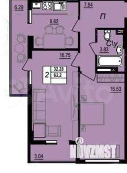 2-к квартира, вторичка, 62м2, 7/10 этаж