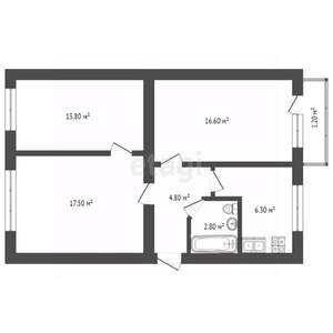 3-к квартира, вторичка, 63м2, 2/5 этаж