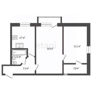 2-к квартира, вторичка, 45м2, 4/5 этаж
