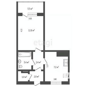 1-к квартира, вторичка, 29м2, 5/5 этаж