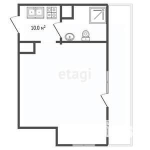 Студия квартира, вторичка, 39м2, 3/9 этаж